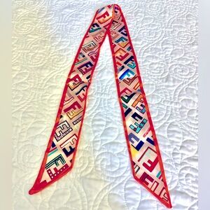 Designer Inspired reversible scarf Orange, pink and multiple colors. 100% Silk